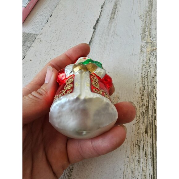 Vintage inge glas Santa Father tree gold glitter ornament Xmas tree - Picture 7 of 8